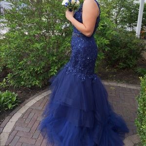 Two piece prom dress with beading